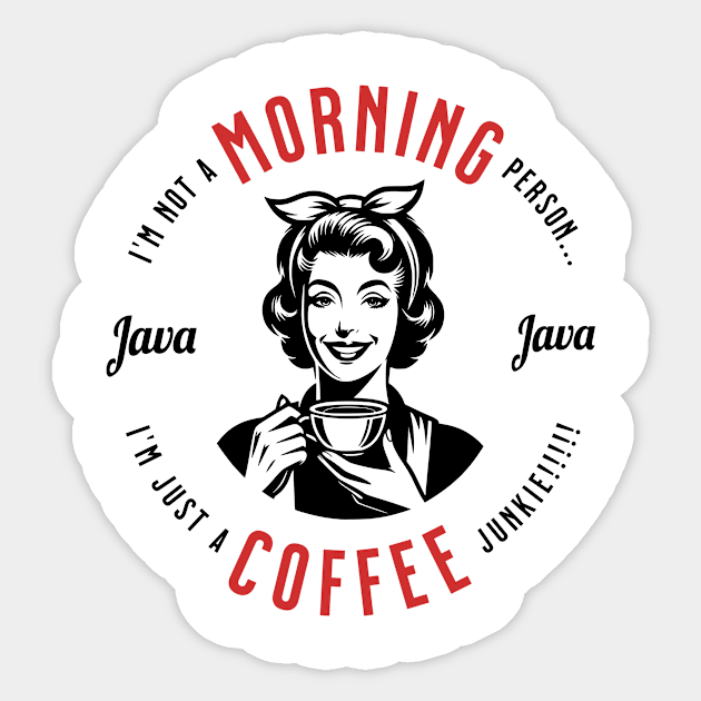 Morning Coffee Woman Sticker by Grab Bag Graphics